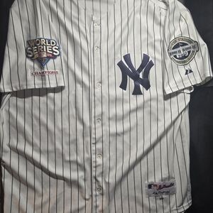VINTAGE DEREK JETER 2009 WORLD SERIES AUTHENTIC NEW YORK YANKEES MAJESTIC 3XL 56
